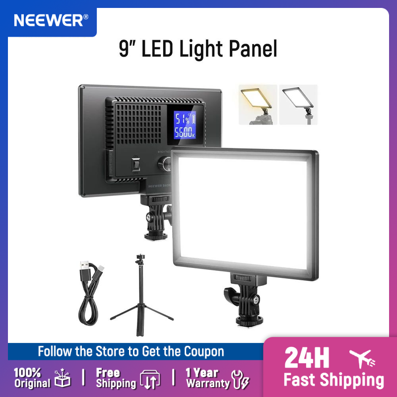 Photography Lighting Basics - NEEWER Basics 9-calowy panel LED, 3200-5600K,