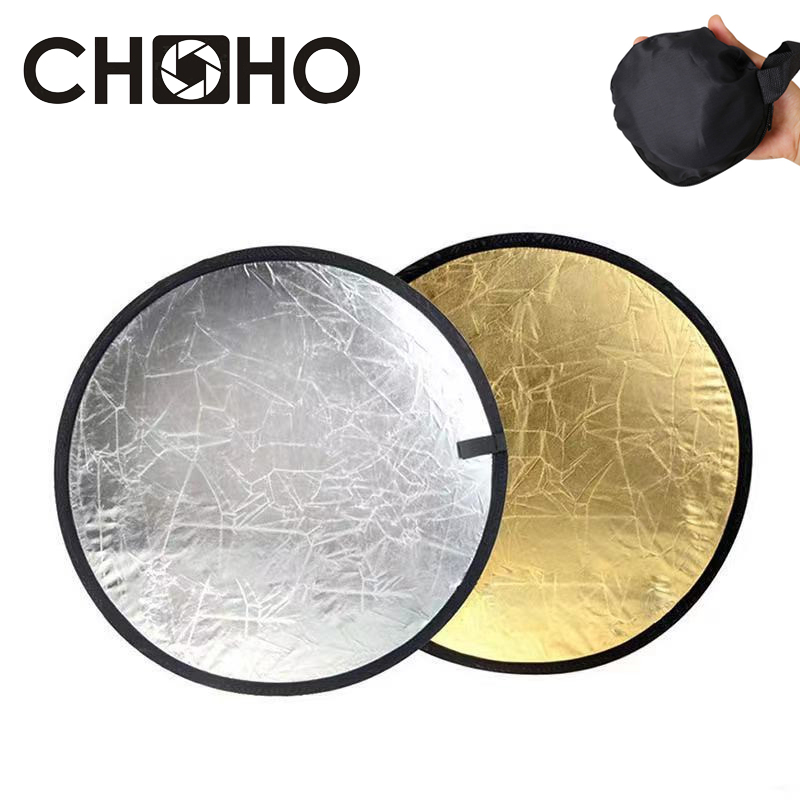 Reflector Disc Silver - Odblask Reflektor 30cm Uchwyt Ręczny 2