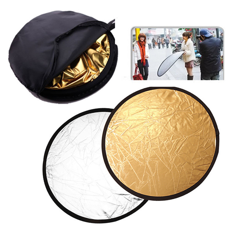 Reflector Disc Silver - 43'/110cm 2w1 Złoto-Srebrny Ręczny Składany Przenośny