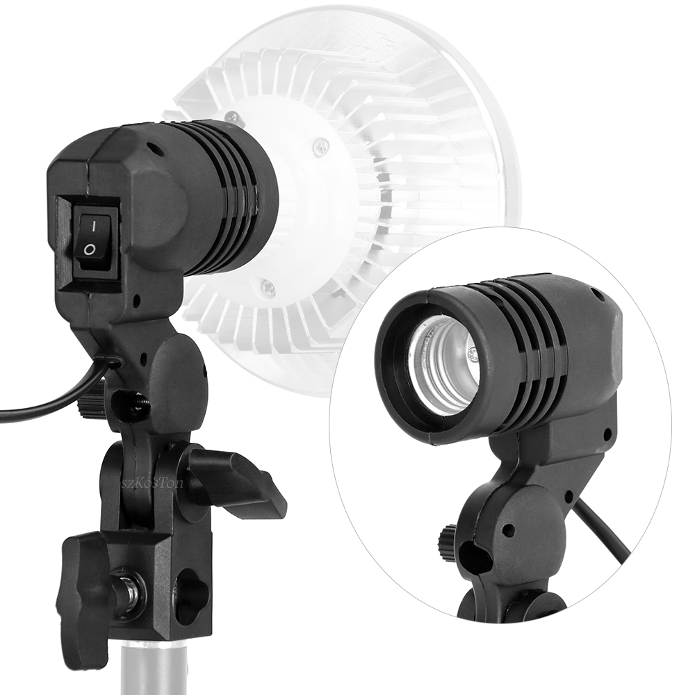 Photography Umbrella Lighting Kit - Uchwyt żarówki z pojedynczą głowicą E27