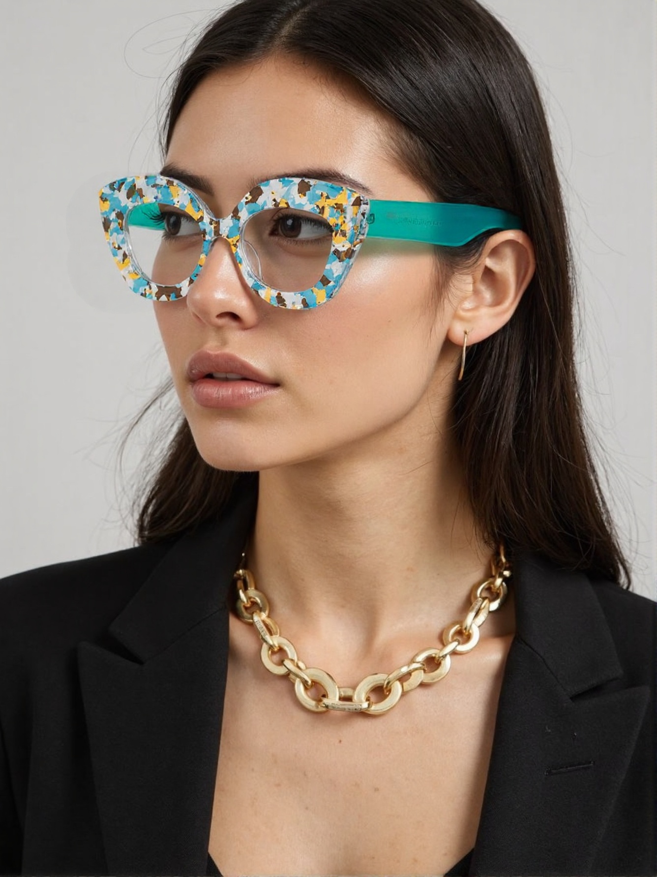 Lighting Glass Photography - Duże okulary damskie w stylu kociego