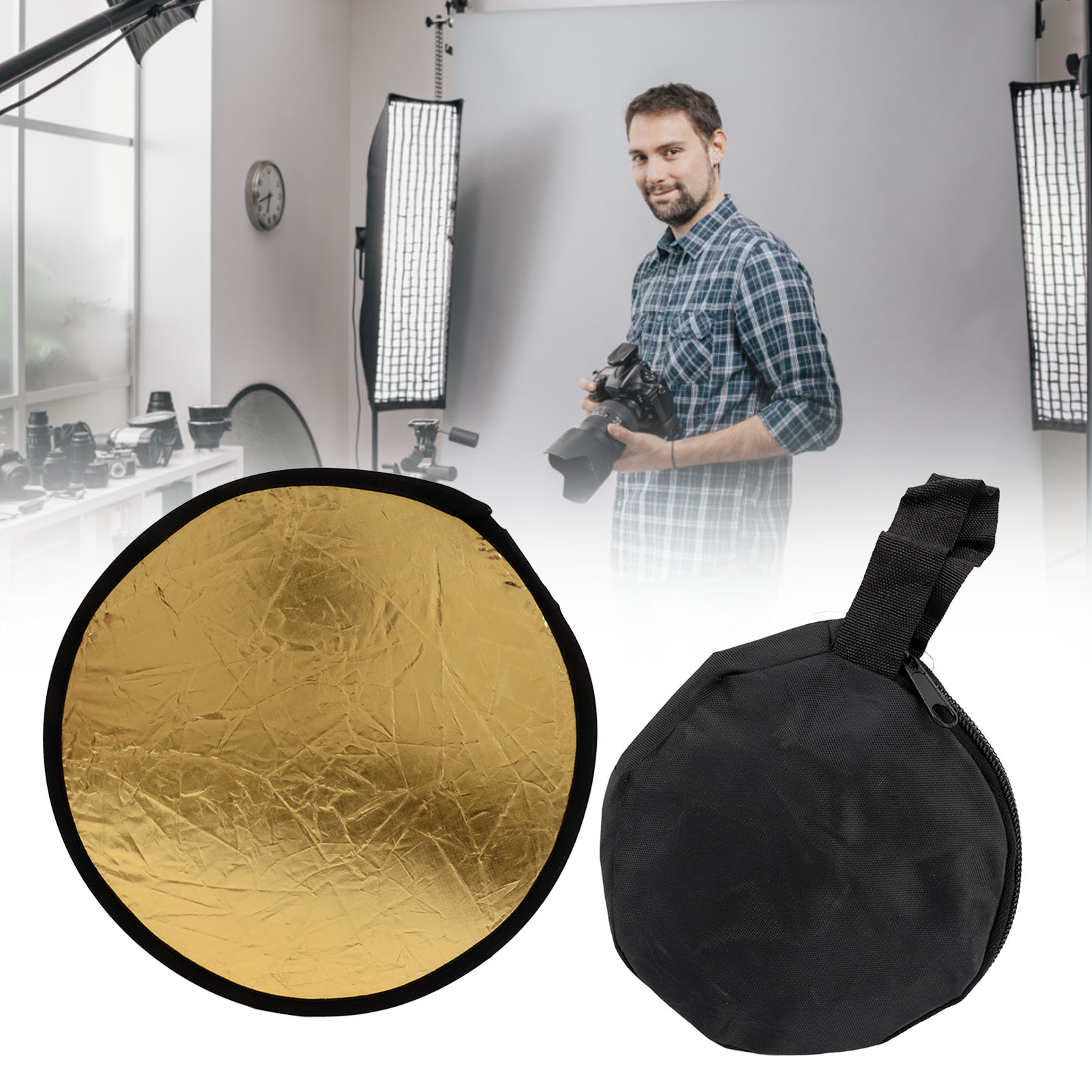 Reflector Disc Silver - Reflektor fotograficzny złoto-srebrny 2 w 1,