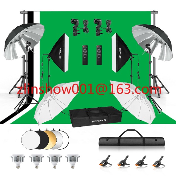 Photography Umbrella Lighting Kit - Zestaw do studia fotograficznego 2,6*3m/2*3m: statyw