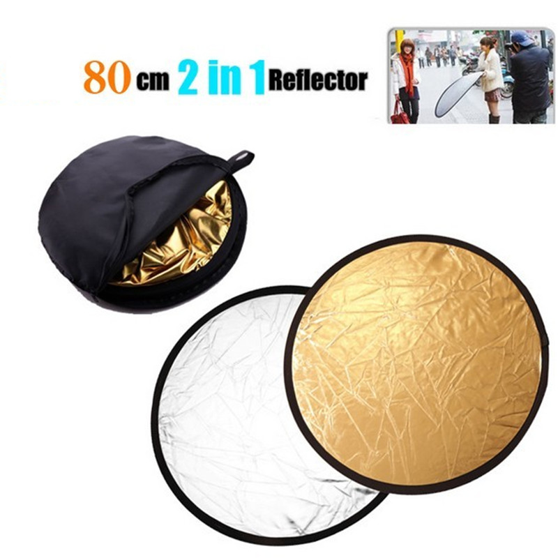 Reflector Disc Silver - 32'/80cm 2w1 Złoto-Srebrny Ręczny Składany Przenośny