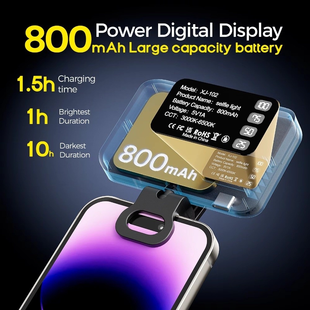 Photography Using Lighting - Lampa LED do selfie 800/1000mAh, 3