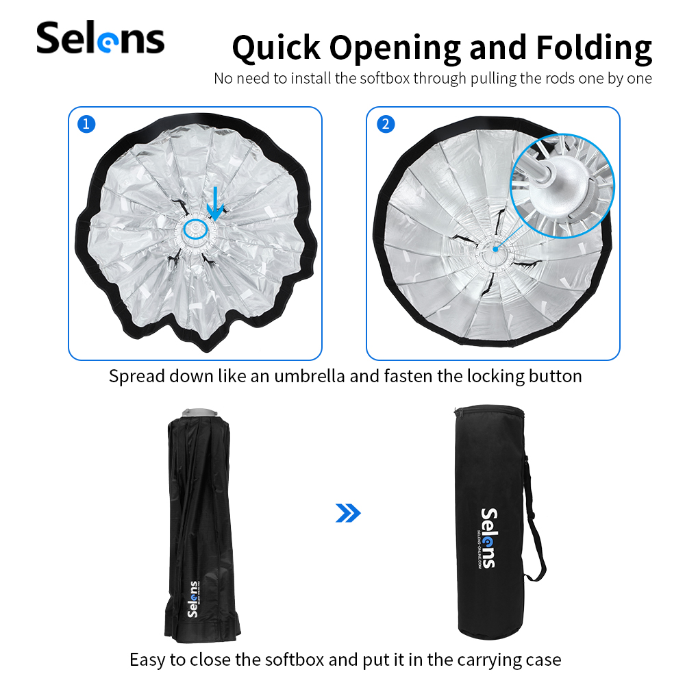 Softbox składany Selens 70/90/ – Parabolic Umbrella Deep recenzja i cena