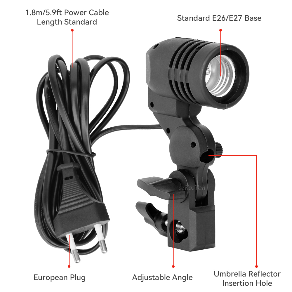 Uchwyt żarówki z pojedynczą gł – Photography Umbrella Lighting Kit recenzja i cena