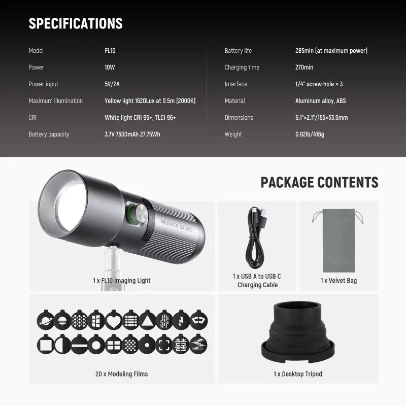 Latarka fotograficzna BASICS R – Photography Lighting Basics recenzja i cena